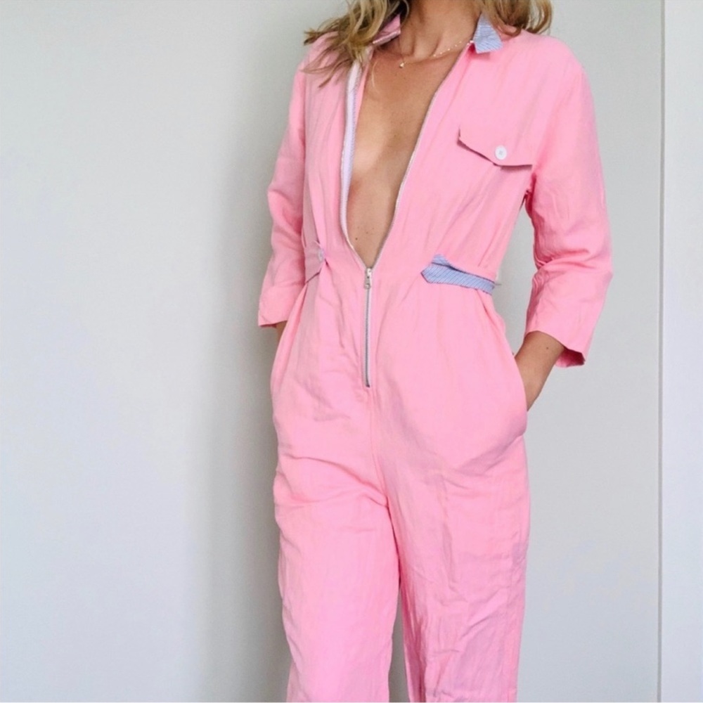 Sandro pink jumpsuit size 40 -M - Picture 2 of 7